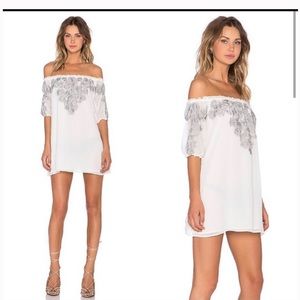 For Love and Lemons Embroidered Off Shoulder Dress